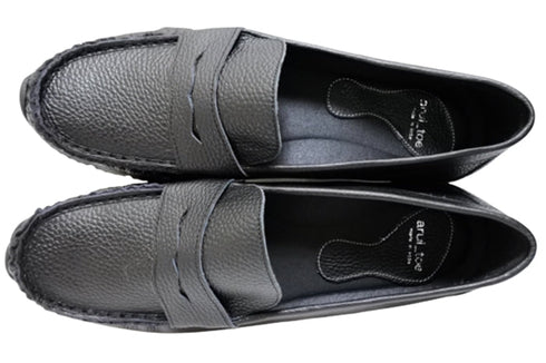 【arui_toe 39512 ブラック】本革コンフォートローファー